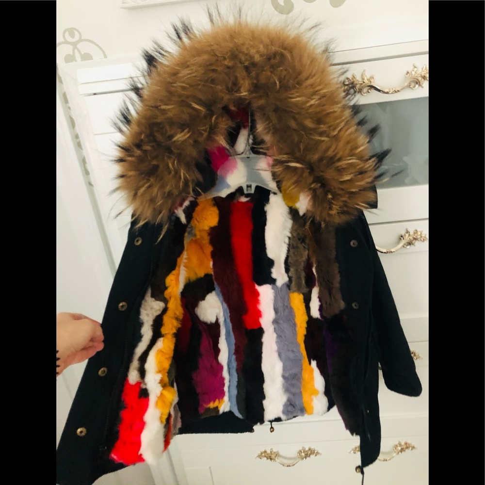 Girls parka with real fur collar and lining